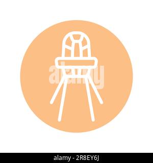 Baby feeding table color line icon. Isolated vector element. Outline pictogram for web page, mobile app, promo Stock Vector