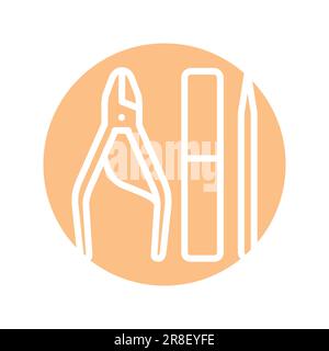 Manicure and pedicure instruments  color line icon. Isolated vector element. Outline pictogram for web page, mobile app, promo Stock Vector