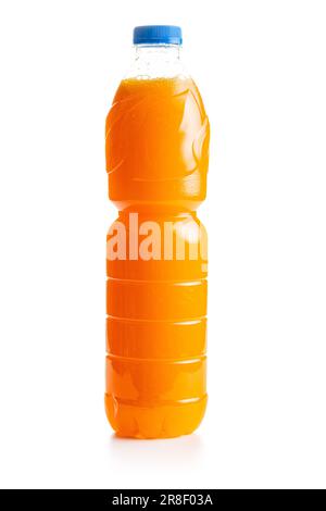 A bottle of fruit juice. Orange  juice isolated on the white background. Stock Photo