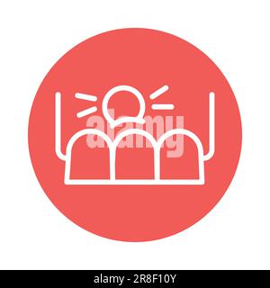 Inflammation teeth and gum color line icon. Isolated vector element. Outline pictogram for web page, mobile app, promo Stock Vector