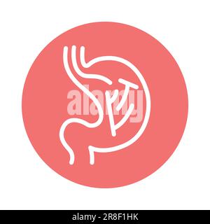 Endoscopy color line icon. Isolated vector element. Outline pictogram for web page, mobile app, promo Stock Vector