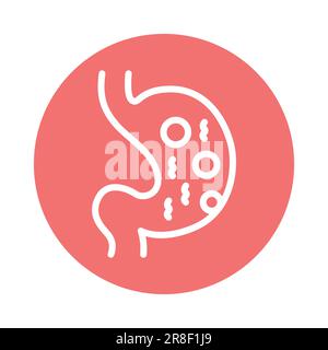 Flatulence color line icon. Isolated vector element. Outline pictogram for web page, mobile app, promo Stock Vector