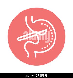 Stomach surgery color line icon. Isolated vector element. Outline pictogram for web page, mobile app, promo Stock Vector