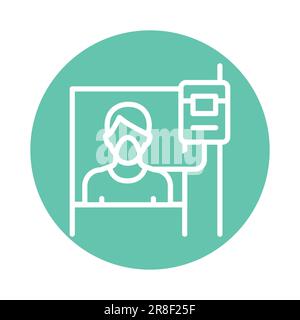 Hospital ward color line icon. Isolated vector element. Outline pictogram for web page, mobile app, promo Stock Vector