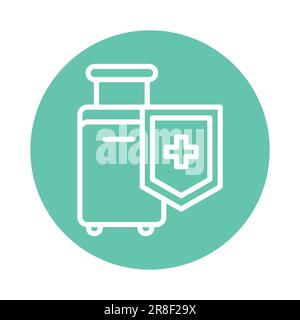 Safe travel color line icon. Isolated vector element. Outline pictogram for web page, mobile app, promo Stock Vector