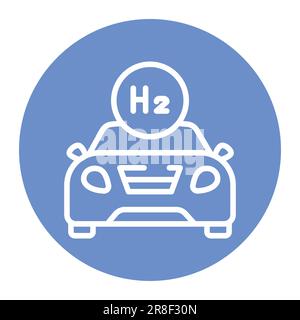 Transport uses H2 color line icon. Hydrogen energy. Isolated vector element. Outline pictogram for web page, mobile app, promo Stock Vector