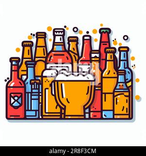 Beer Bottles Vector Illustration Stock Vector