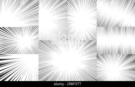 Set of comic style action effects speed lines Vector Image