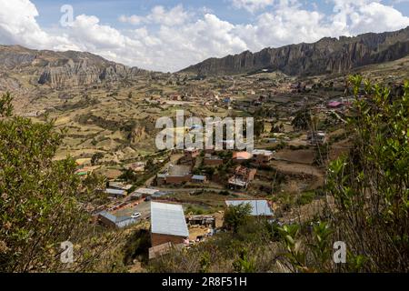 Valle de las Animas, landscape with special rock formations at the outskirts of La Paz in the Bolivian Andes - Traveling and exploring South America Stock Photo