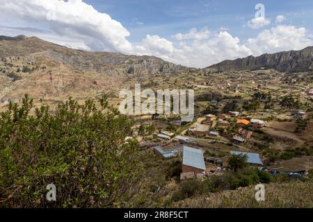 Valle de las Animas, landscape with special rock formations at the outskirts of La Paz in the Bolivian Andes - Traveling and exploring South America Stock Photo