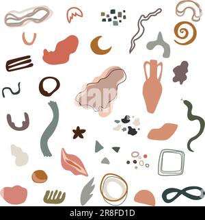 Abstract vector organic form elements isolated on white background. Stock Vector