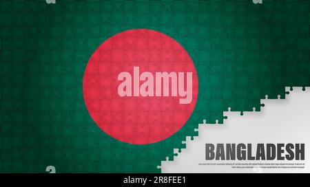 Bangladesh jigsaw flag background. Element of impact for the use you want to make of it. Stock Vector