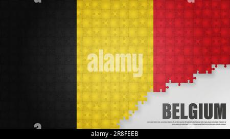 Belgium jigsaw flag background. Element of impact for the use you want to make of it. Stock Vector