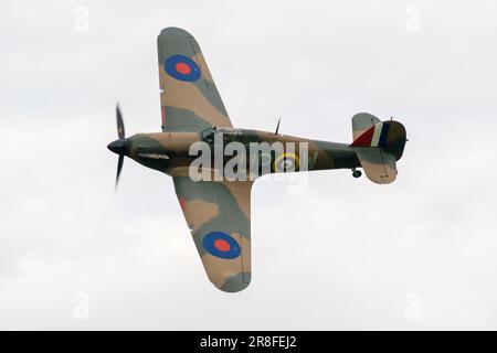 A Flying Day at the Shuttleworth Collection with Hawker Hurricane Mk1 R4118 , Old Warden, Bedfordshire in 2009 Stock Photo