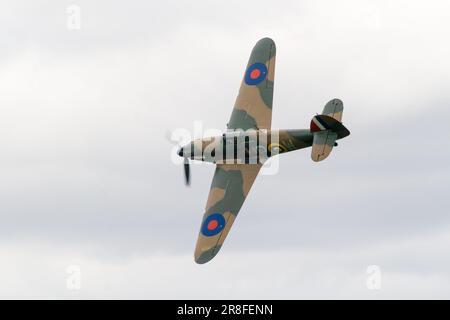 A Flying Day at the Shuttleworth Collection with Hawker Hurricane Mk1 R4118 , Old Warden, Bedfordshire in 2009 Stock Photo