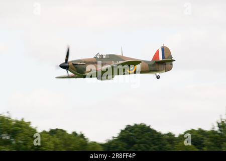 A Flying Day at the Shuttleworth Collection with Hawker Hurricane Mk1 R4118 , Old Warden, Bedfordshire in 2009 Stock Photo