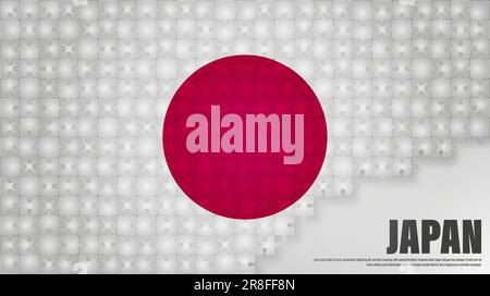 Japan jigsaw flag background. Element of impact for the use you want to make of it. Stock Vector