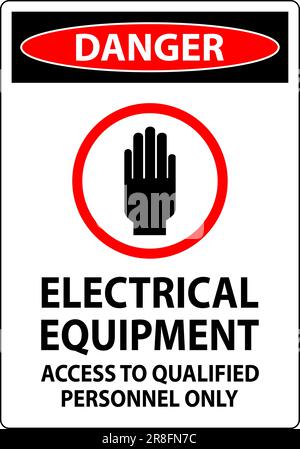 Danger Sign Electrical Equipment Authorized Personnel Only Stock Vector