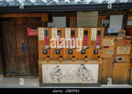 Jeonju, South Korea - June 5, 2023: Lucky balls on a street in Jeonju, South Korea. Stock Photo