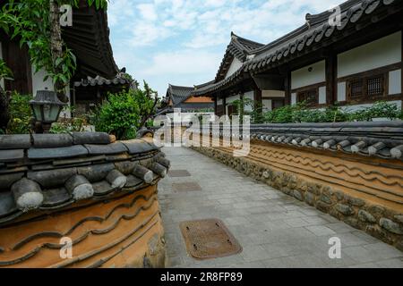 Jeonju, South Korea - June 5, 2023: View of Jeonju Hanok Village in South Korea. Stock Photo