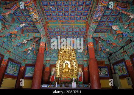 Gimjesi, South Korea - June 6, 2023: Geumsansa Temple is a Buddhist temple located in Moaksan Provincial Park in Gimjesi, South Korea. Stock Photo