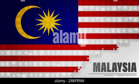 Malaysia jigsaw flag background. Element of impact for the use you want to make of it. Stock Vector