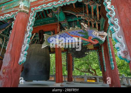 Gimjesi, South Korea - June 6, 2023: Geumsansa Temple is a Buddhist temple located in Moaksan Provincial Park in Gimjesi, South Korea. Stock Photo