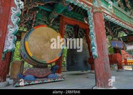 Gimjesi, South Korea - June 6, 2023: Geumsansa Temple is a Buddhist temple located in Moaksan Provincial Park in Gimjesi, South Korea. Stock Photo