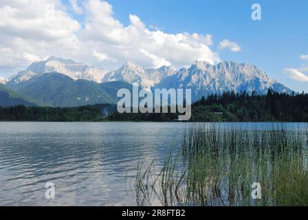 Mountain lake (Barmsee) in the Karwendel Mountains (German Alps) Stock Photo