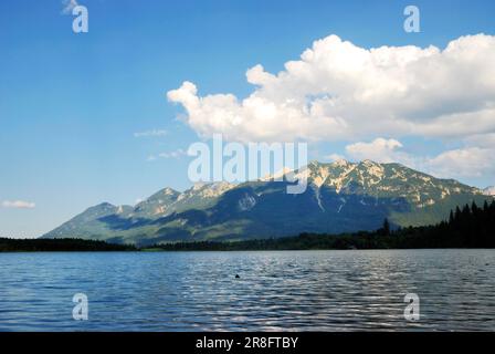 Mountain lake (Barmsee) in the Karwendel Mountains (German Alps) Stock Photo