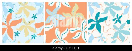 Abstract hand drawn seamless repeat pattern design. Minimal Contemporary textile prints Stock Vector
