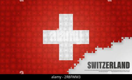 Switzerland jigsaw flag background. Element of impact for the use you want to make of it. Stock Vector