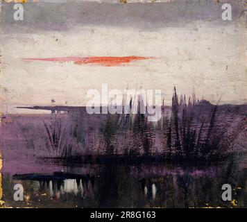 The Sky Simulated by White Flamingoes study for book, Concealing Coloration in the Animal Kingdom ca. 1905-1909 by Abbott Handerson Thayer, born Boston, MA 1849-died Dublin, NH 1921 Stock Photo