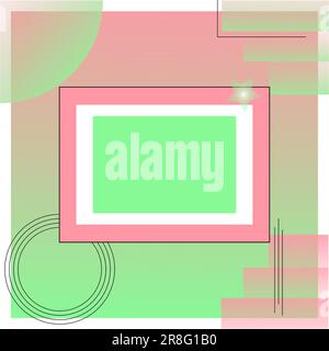 Neo Memphis poster collection. Abstract bold geometric shapes star triangle circle in pink yellow blue orange elements layout vector illustration. Stock Vector