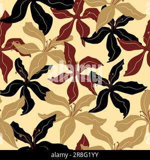 Abstract hand drawn seamless repeat pattern design. Minimal Contemporary textile prints Stock Vector