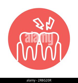 Toothache color line icon. Isolated vector element. Outline pictogram for web page, mobile app, promo Stock Vector