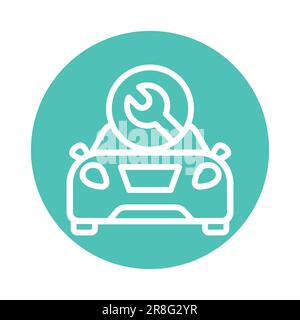 Repair car color line icon. Handyman service. Isolated vector element. Outline pictogram for web page, mobile app, promo Stock Vector