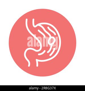 Ulcer stomach color line icon. Isolated vector element. Outline pictogram for web page, mobile app, promo Stock Vector