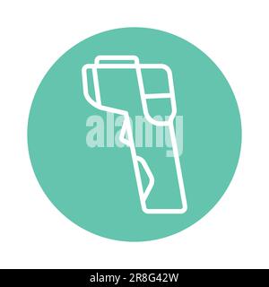 Non-contact infrared thermometer color line icon. Isolated vector element. Outline pictogram for web page, mobile app, promo Stock Vector