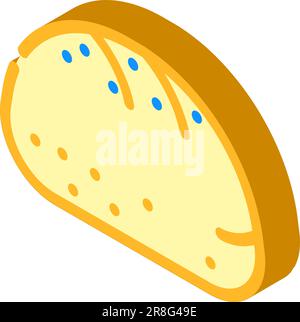 sourdough bun food meal isometric icon vector illustration Stock Vector