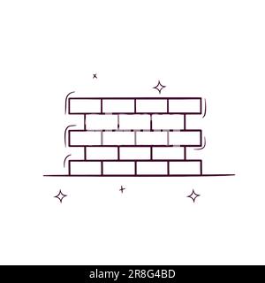 Brick Wall doodle icon hand drawn illustration Stock Vector Image & Art ...