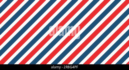 Airmail seamless pattern with diagonal blue and red stripes. Air mail classic retro pattern. Vector illustration on white background Stock Vector