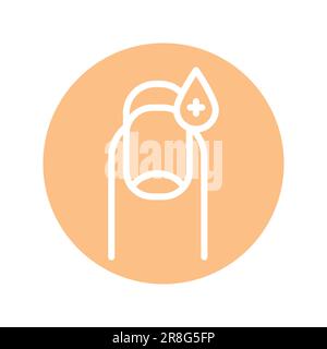 Fingernail treatment color line icon. Isolated vector element. Outline pictogram for web page, mobile app, promo Stock Vector
