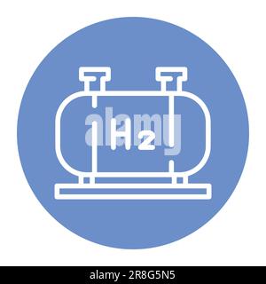 Storage cylinders H2 color line icon. Hydrogen energy. Isolated vector ...
