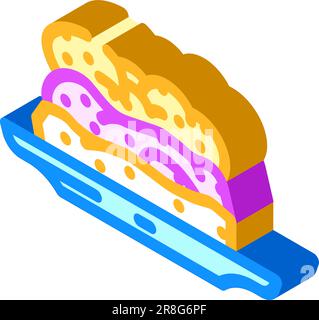 blueberry crumble food snack isometric icon vector illustration Stock Vector