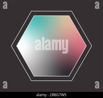 Pastel gradient frame. Purple pink Blue and yellow background with geometric shapes circle zigzag star lines and curly lines. Stock Vector