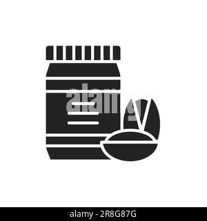 Pistachio paste color line icon. Isolated vector element. Outline pictogram for web page, mobile app, promo Stock Vector