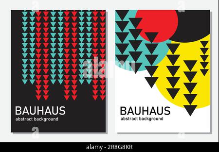 Neo Memphis banner templates vector illustration. Abstract bold geometric poster minimal modernism trendy colors shapes and geometric elements Stock Vector