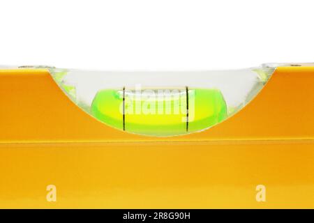 Building level in yellow color isolated on white background Stock Photo