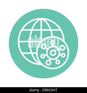 Global epidemic color line icon. Isolated vector element. Outline pictogram for web page, mobile app, promo Stock Vector